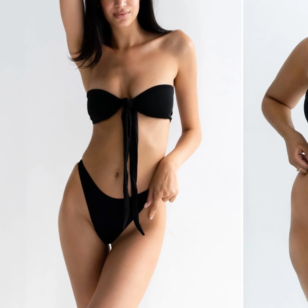 437 Leo bikini top black Small